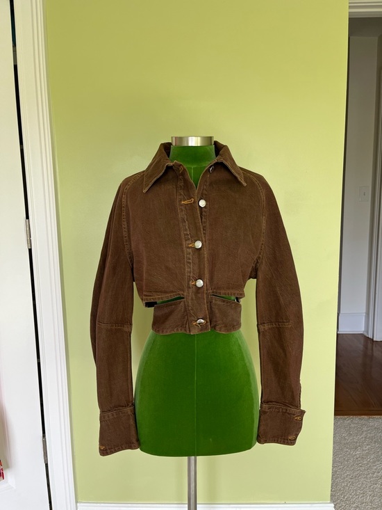 Eckhaus Latta Tops - Eckhaus Latta Brown Eclipse Denim Jacket